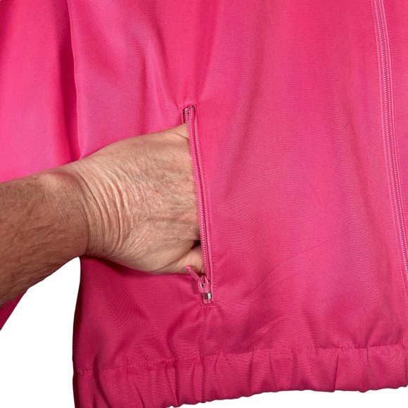 Sag Harbor Sport In Action Womens Track Jacket Size L Pink Full Zip Pockets - Picture 3 of 11